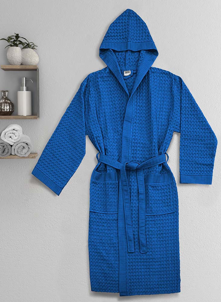 Accappatoio Nido D'ape Modello Waffle  - Vari Colori - Polvere Fuxia Royal Blu Grigio Lavanda - Image 6