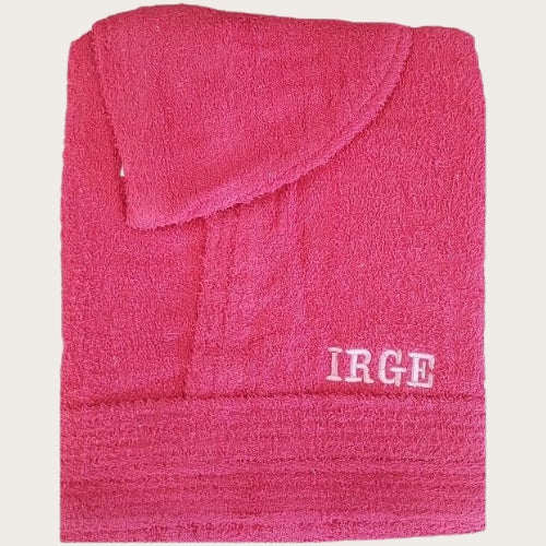 Irge Le Tinte Accappatoio Unisex In Spugna Puro Cotone Tinta Unita Con Ricamo  Art. Irge Accappatoio - Image 5