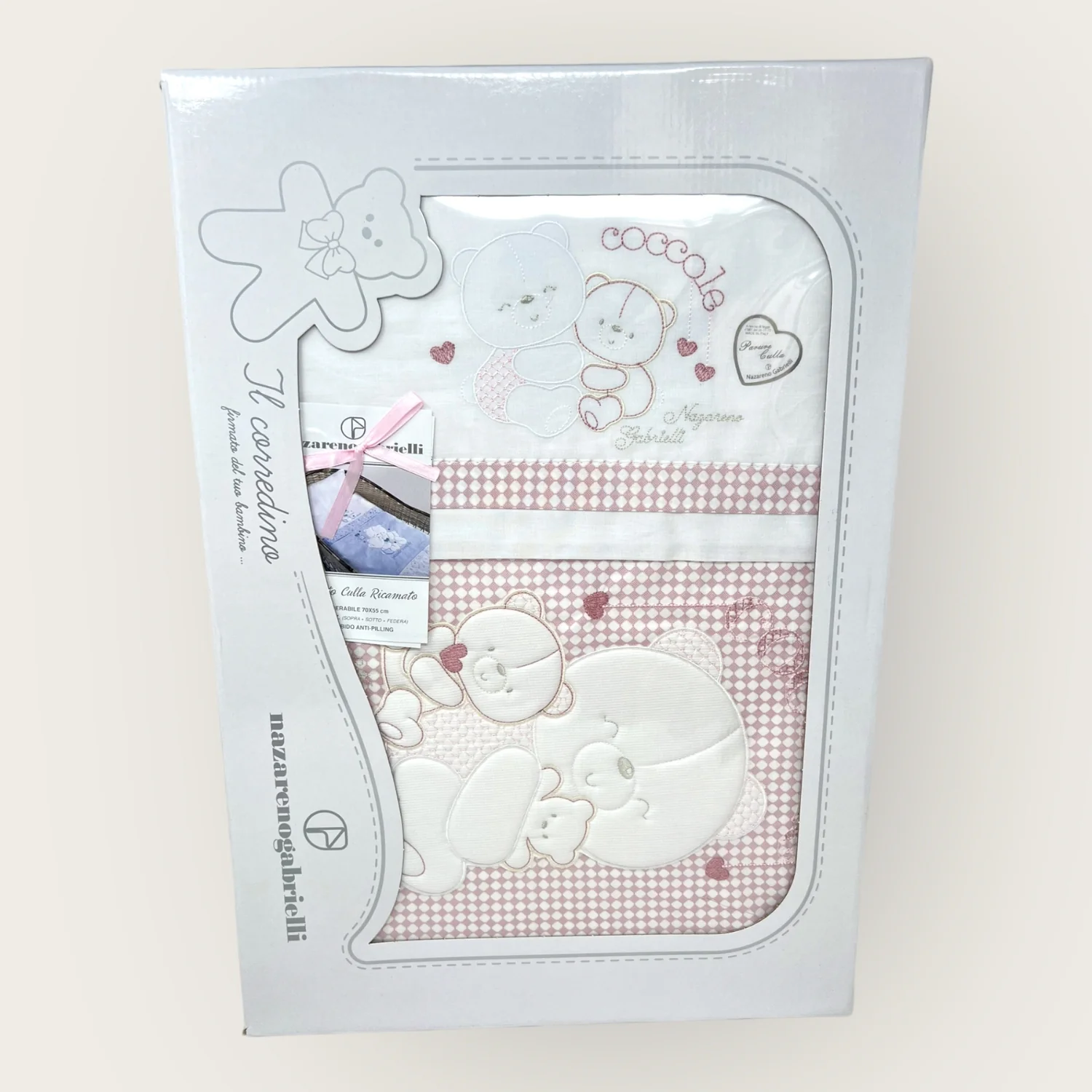 Nazareno Gabrielli Coordinato Culla -completo Lenzuola + Copertina + Soffice Trapuntino  Art. Ng3002 - Image 4
