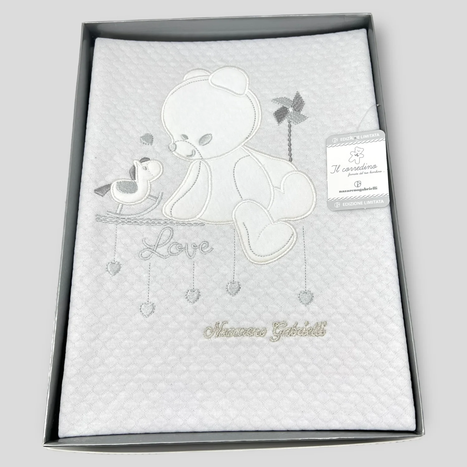 Nazareno Gabrielli Copertina Lettino In 100% Cotone Ricamo Dolci Sogni Art. Ng520 Dis.1 - Image 3