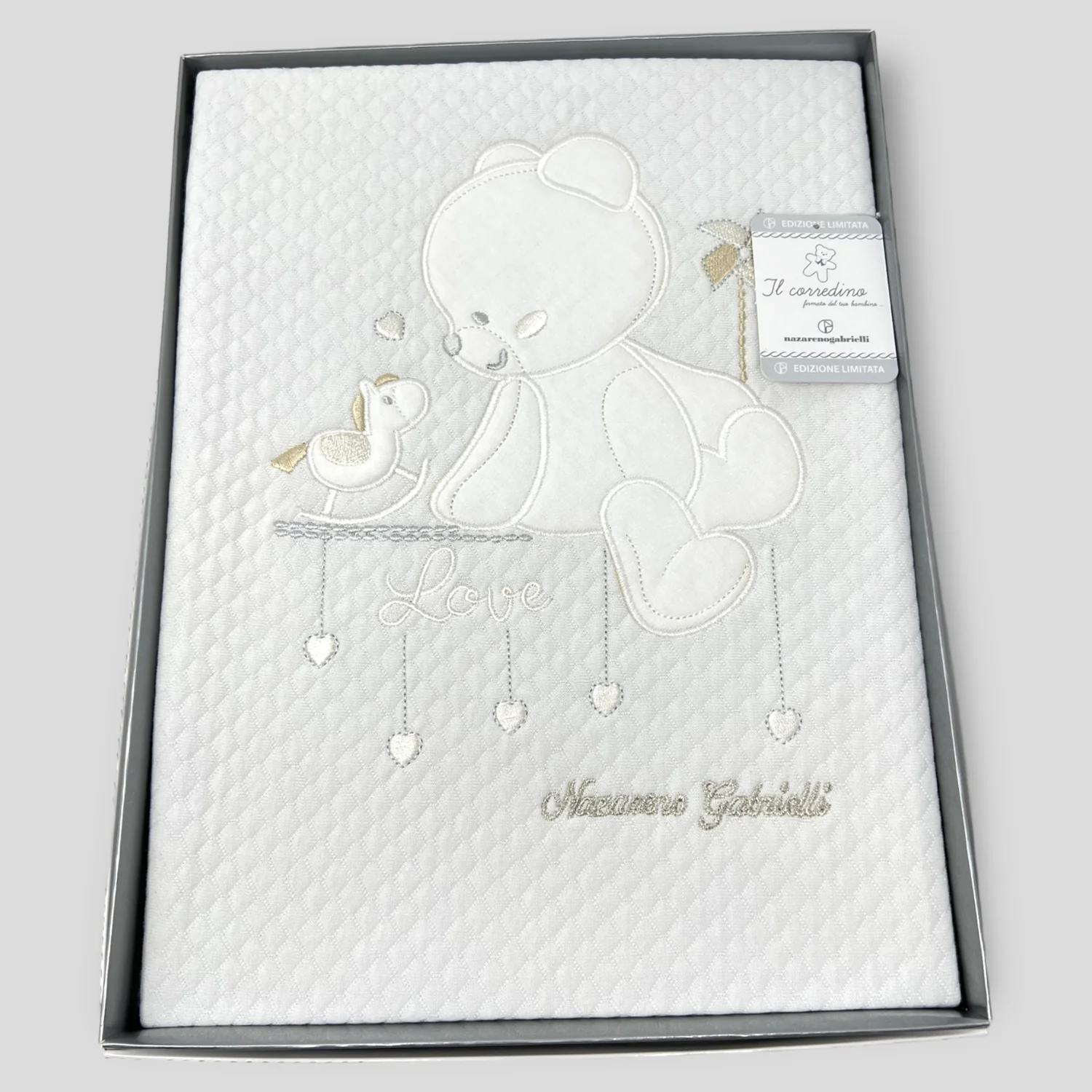 Nazareno Gabrielli Copertina Lettino In 100% Cotone Ricamo Dolci Sogni Art. Ng520 Dis.1 - Image 4