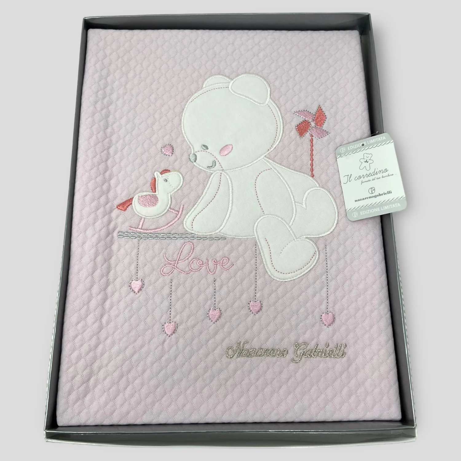 Nazareno Gabrielli Copertina Lettino In 100% Cotone Ricamo Dolci Sogni Art. Ng520 Dis.1 - Image 5