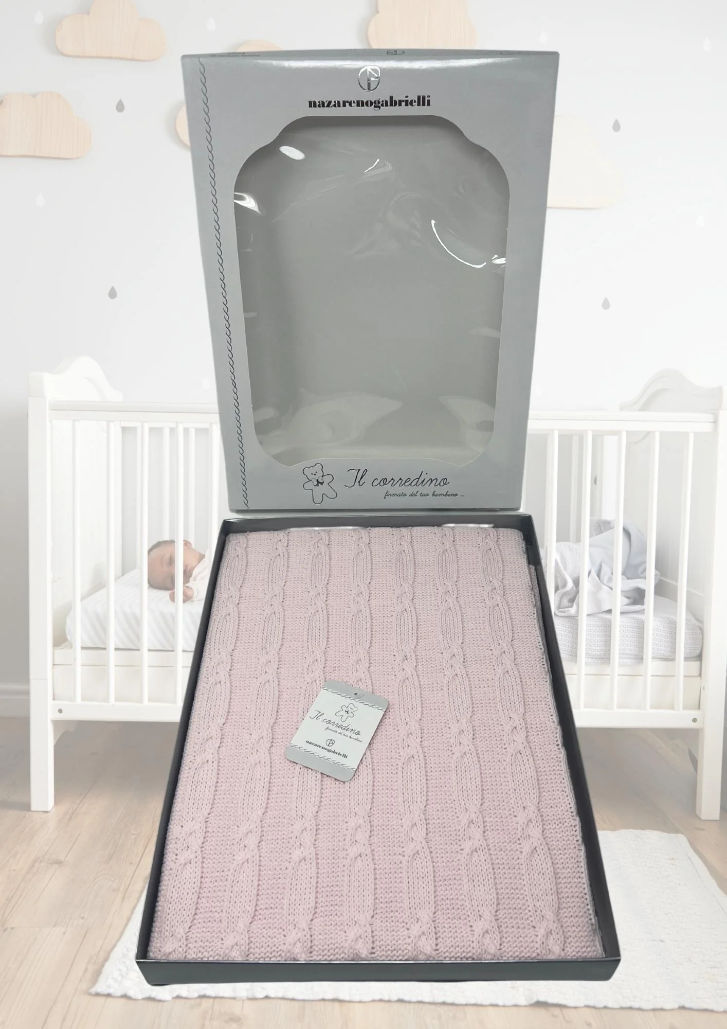 Nazareno Gabrielli Copertina Culla Lana 75x95 Colorata Unito  Art. Ng471-1 - Image 3