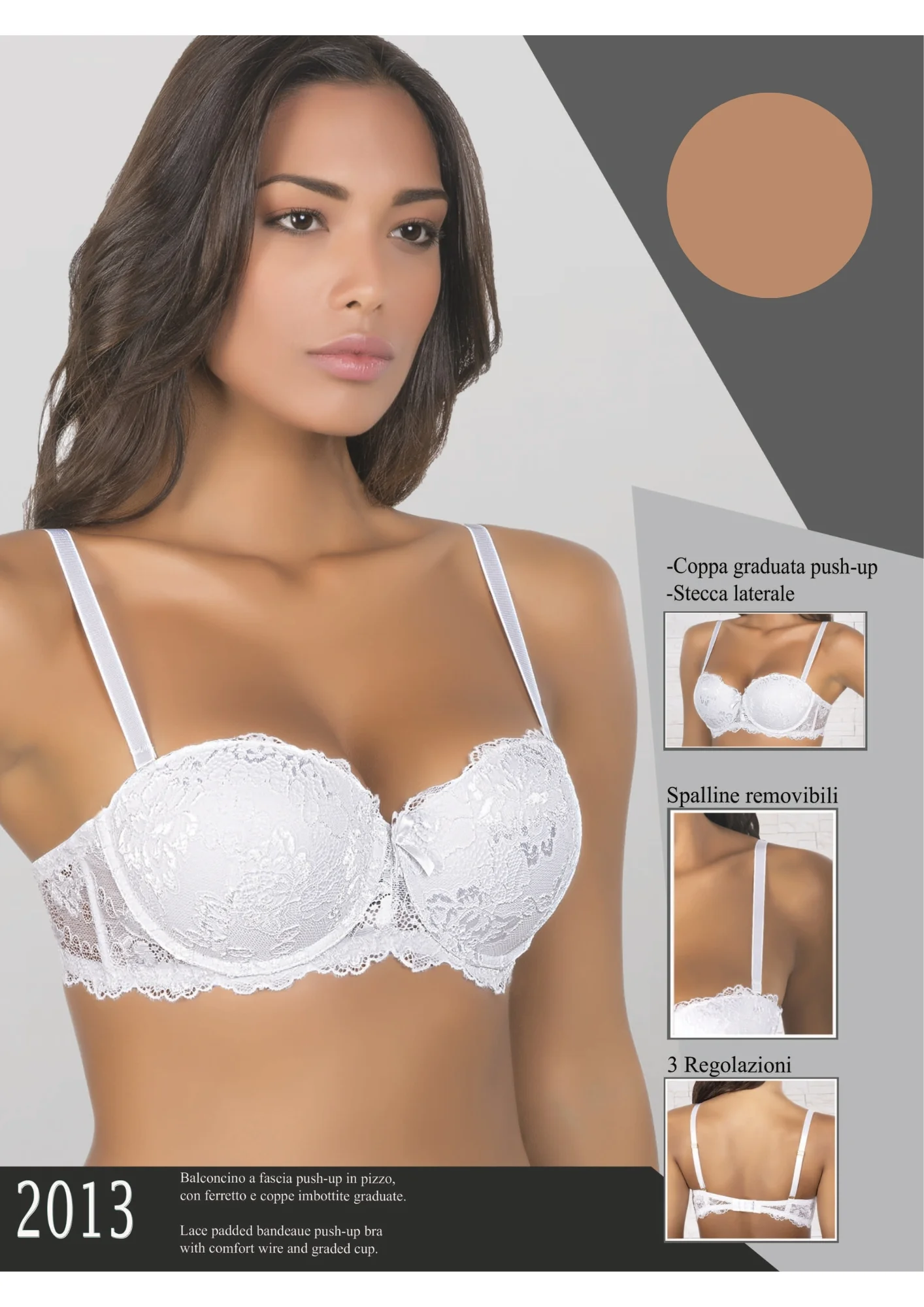 Reggiseno Balconcino Push Up Coppa B Imbottita Con Ferretto  Aris2013 - Image 3