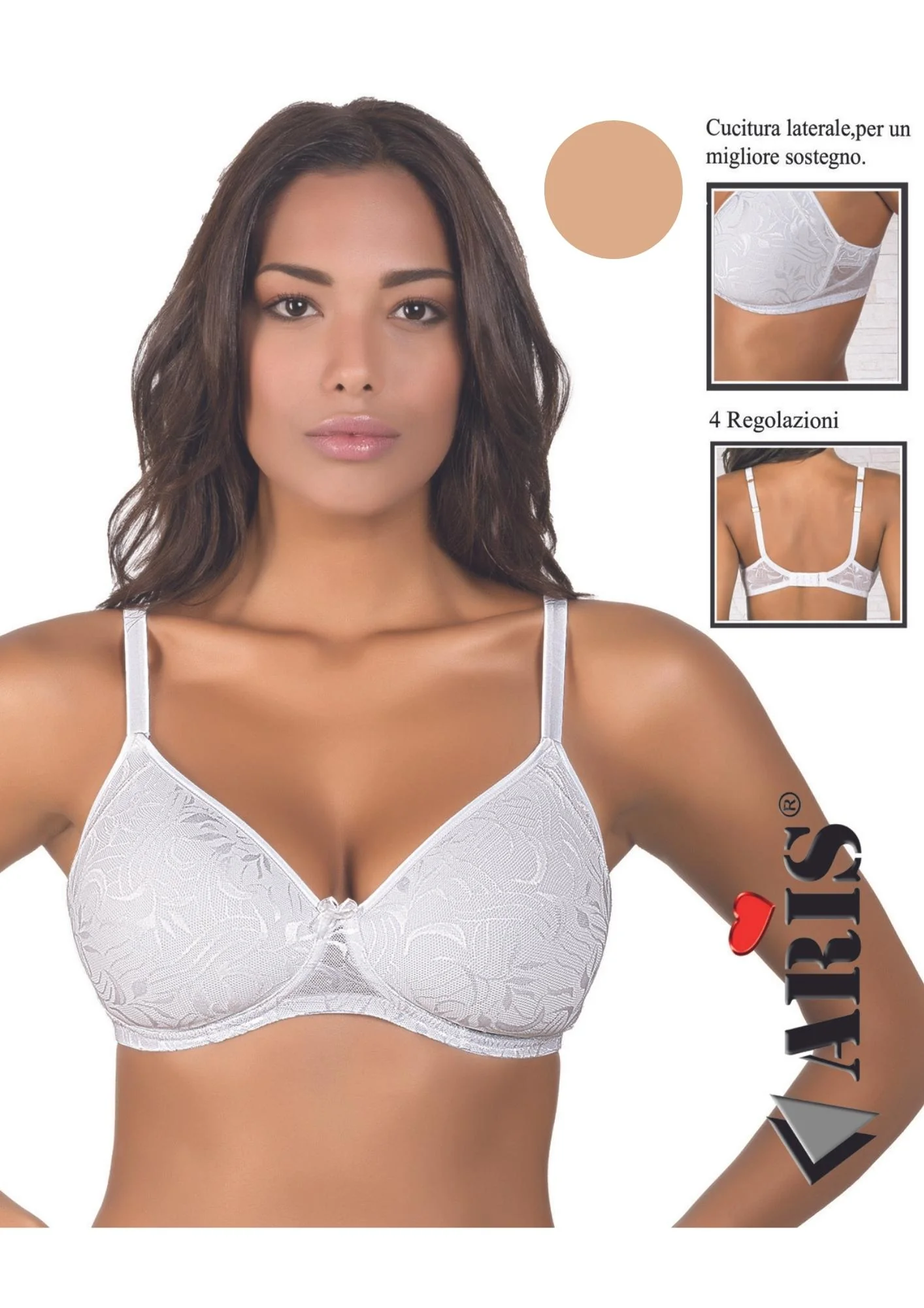 Reggiseno Imbottito In Pizzo Coppa C Con Ferretto  Aris2004 - Image 3