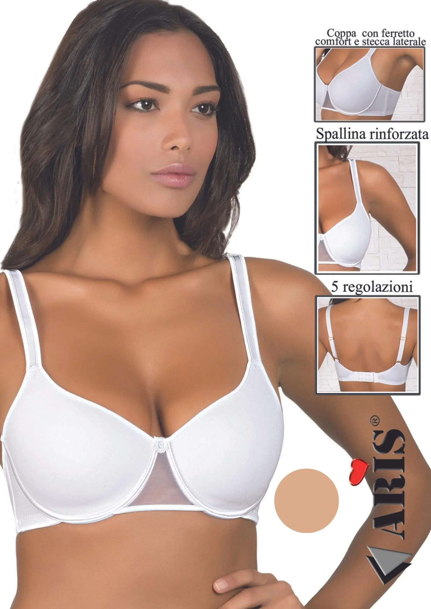 Reggiseno In Microfibra Coppa C Imbottita Con Ferretto  Aris2007 - Image 3