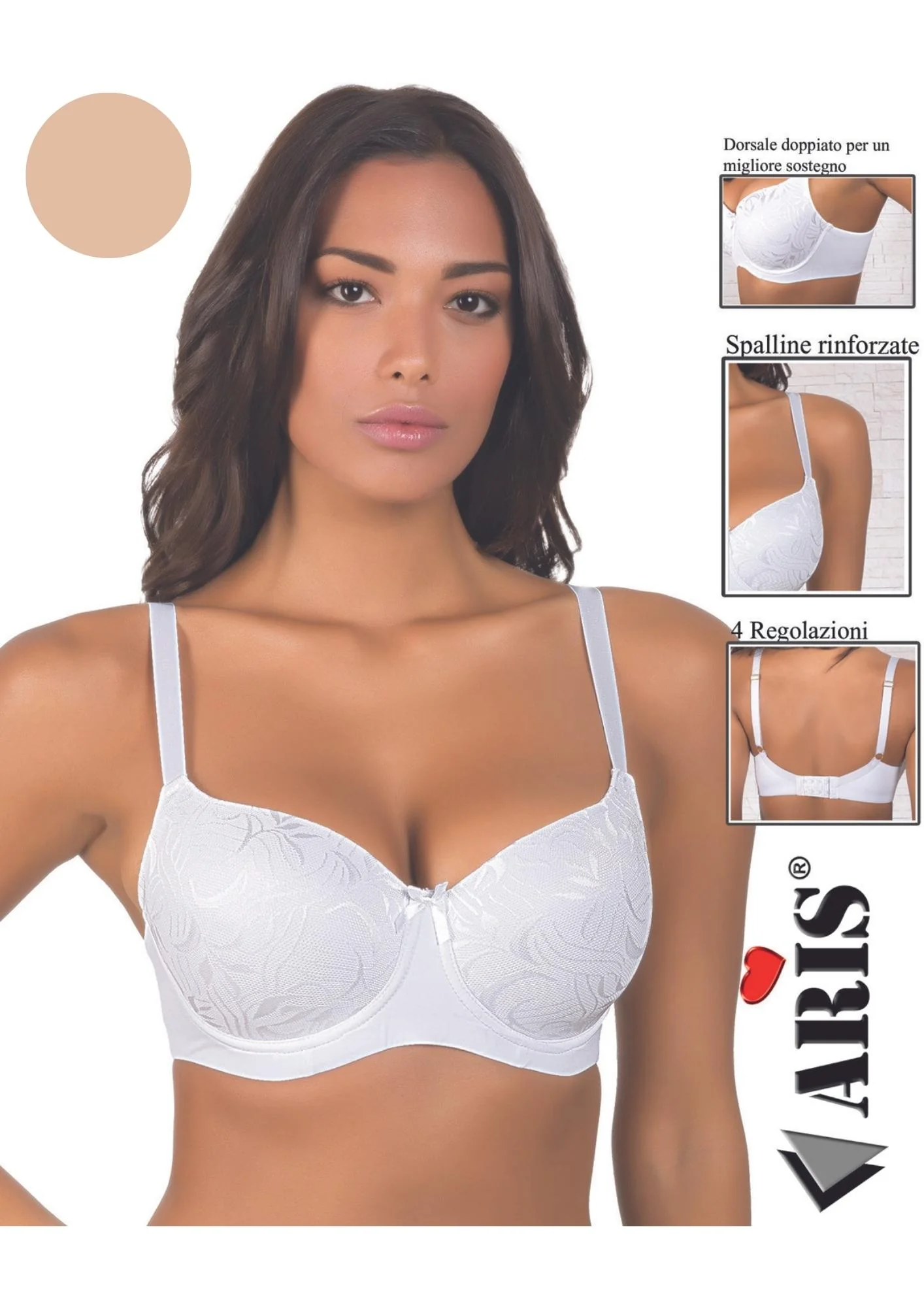 Reggiseno In Microfibra E Pizzo Coppa C Preformata Imbottita  Aris2014 - Image 3