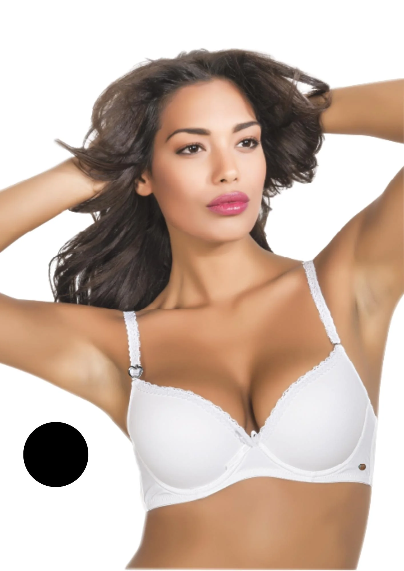 Reggiseno In Microfibra Inserto In Pizzo Imbottito Con Ferretto Coppa B  Baci & Abbracci Art. Bar004 Regg - Image 3