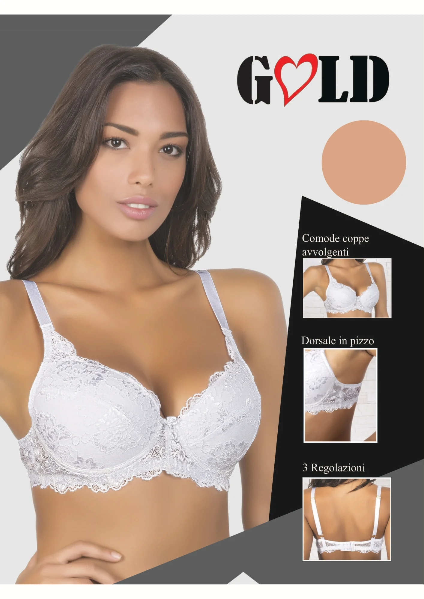 Reggiseno In Pizzo Coppa C Imbottita Preformato Con Ferretto  Aris2011 - Image 3